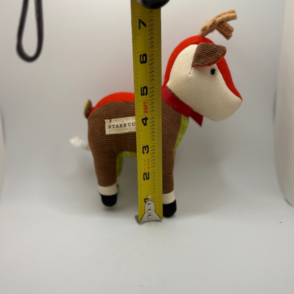 Starbucks Reindeer Plush Stuffed Animal Christmas‎ Holiday Red Green Brown - Picture 2 of 10